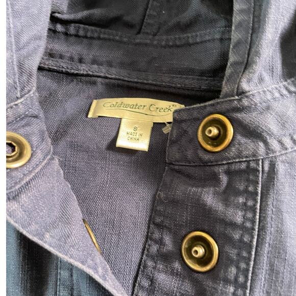 Coldwater Creek Blue Pullover Hooded Jacket SZ Small - Picture 4 of 8